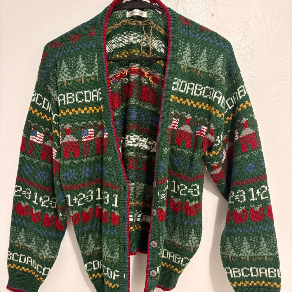Vintage teacher sweater button up cardigan